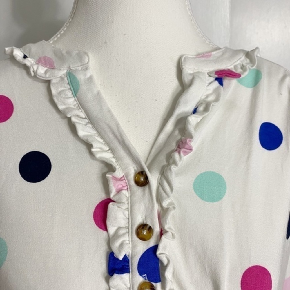 Crown & Ivy Women's Julianna Henley Ruffle Trim Dot
Shirt in Ivory - Picture 4 of 11